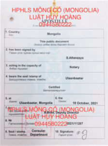HỢP PHÁP HOÁ LÃNH SỰ MÔNG CỔ (MONGOLIA)